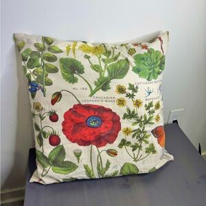 Pottery Barn Poppy Botanical Pillow
